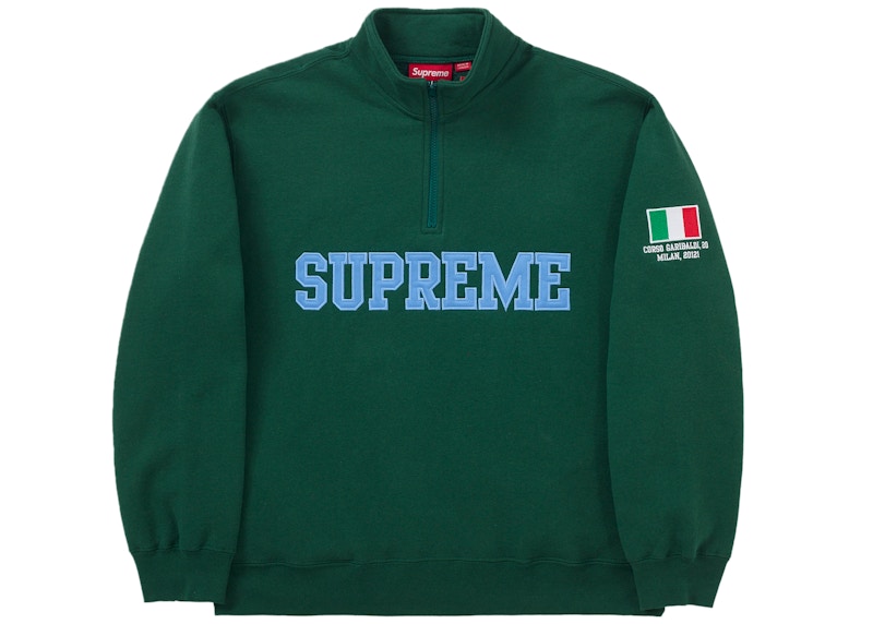 Supreme Milan Shop Flag Half Zip Pullover Green Men's - SS26 - US
