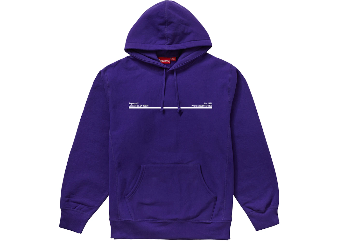 Supreme Est 1994 Hoodie Supreme Shop Hooded Sweatshirt Purple Los