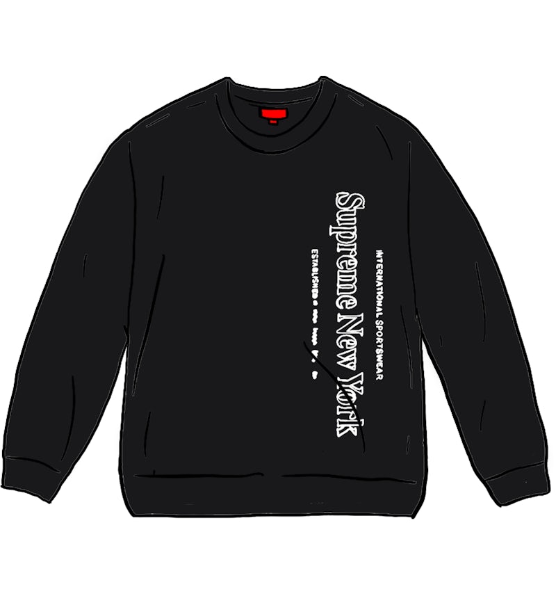 Supreme Side Logo Crewneck Black Men's - FW20 - US Supreme Side Logo Crewneck Black Men's - FW20 - US