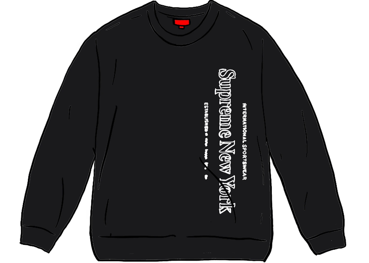 Supreme Side Logo Crewneck Black Men's - FW20 - US Supreme Side Logo Crewneck Black Men's - FW20 - US