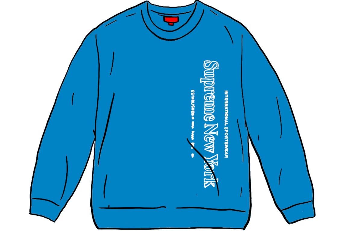 Supreme Side Logo Crewneck Bright Royal