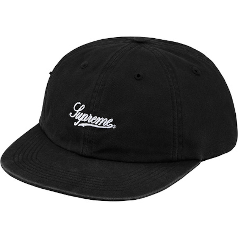 Supreme Side Pocket Script Logo 6-Panel Black