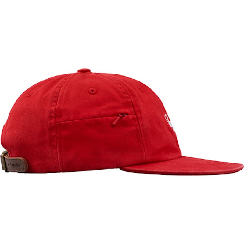 Supreme Side Pocket Script Logo 6-Panel Red Men's - SS18 - US