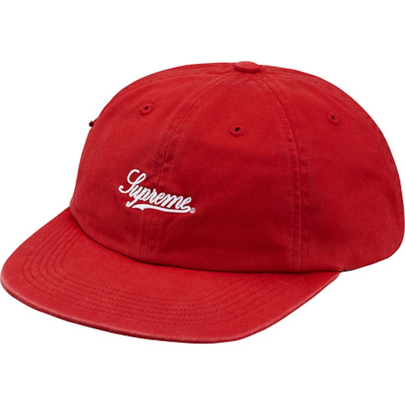 Supreme Side Pocket Script Logo 6-Panel Red