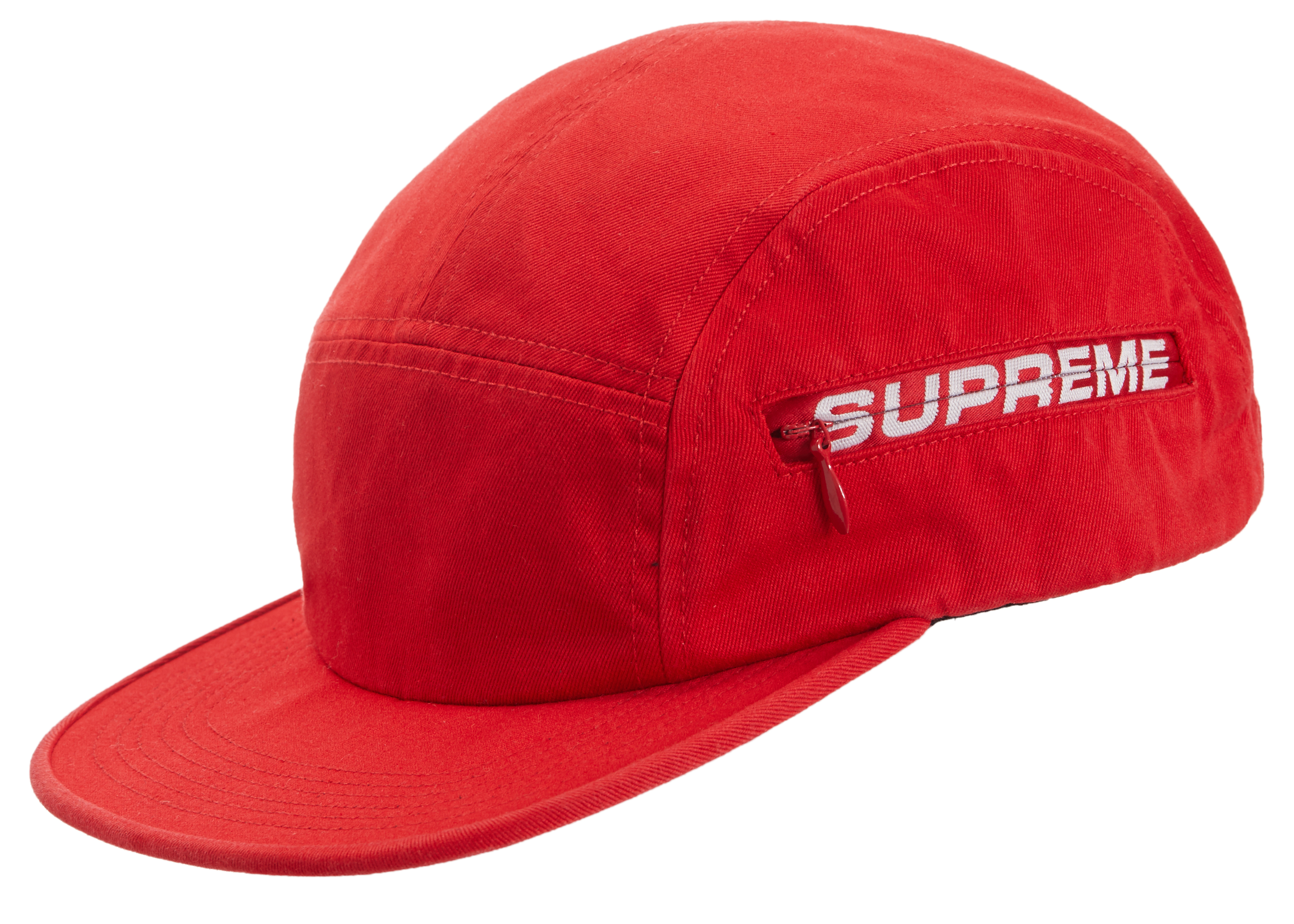 Supreme Side Zip Camp Cap Red - FW17 - US