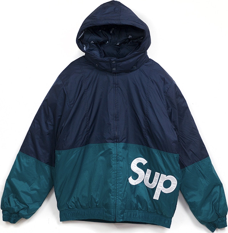 Supreme Sideline Logo Parka Navy Men's - FW16 - US