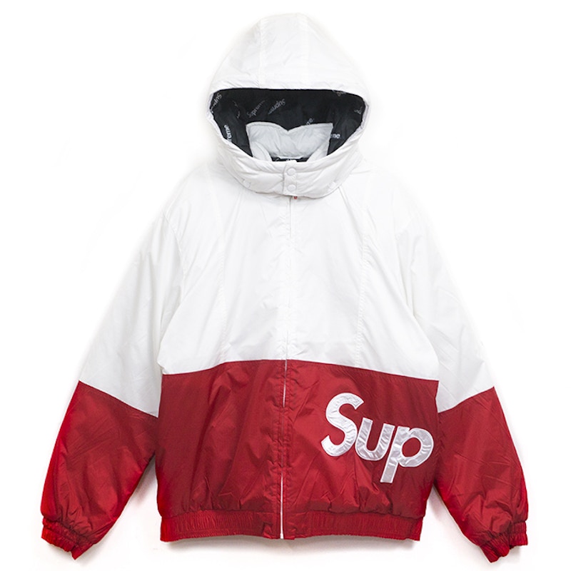 Supreme Sideline Logo Parka White - FW16 Men's - US