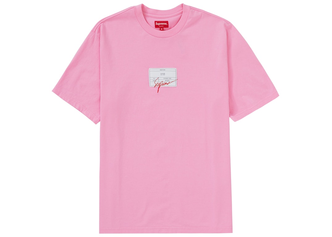 Pre-owned Supreme Signature Label S/s Top Pink