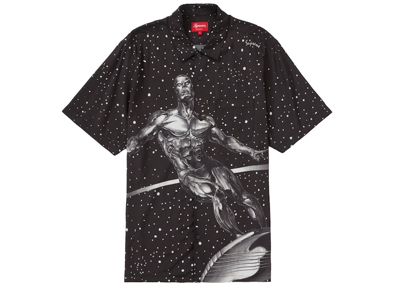 Supreme◇×MARVEL/Silver Surfer S/S Shirt/XL/レーヨン/ブラック/総柄-