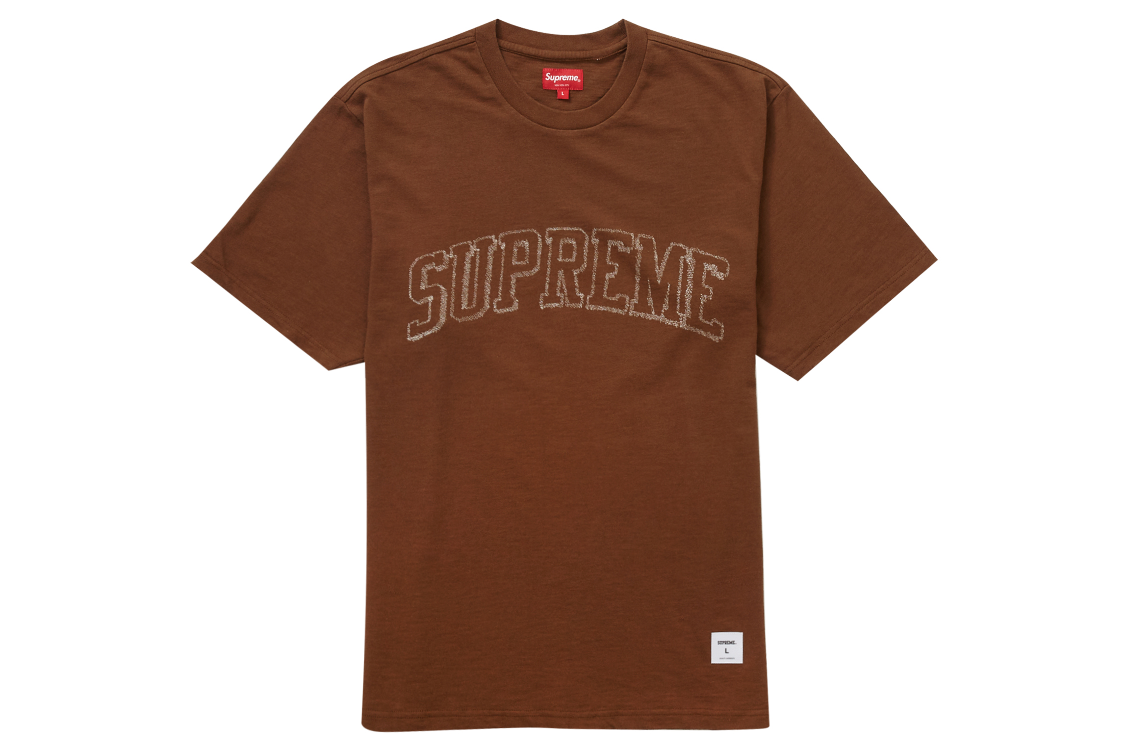 Supreme Sketch Embroidered S/S Top Brown Men's - SS23 - US