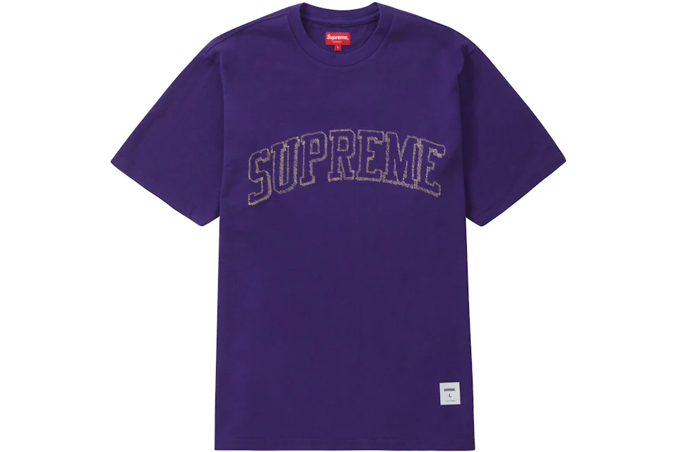 Supreme Sketch Embroidered S/S Top Purple