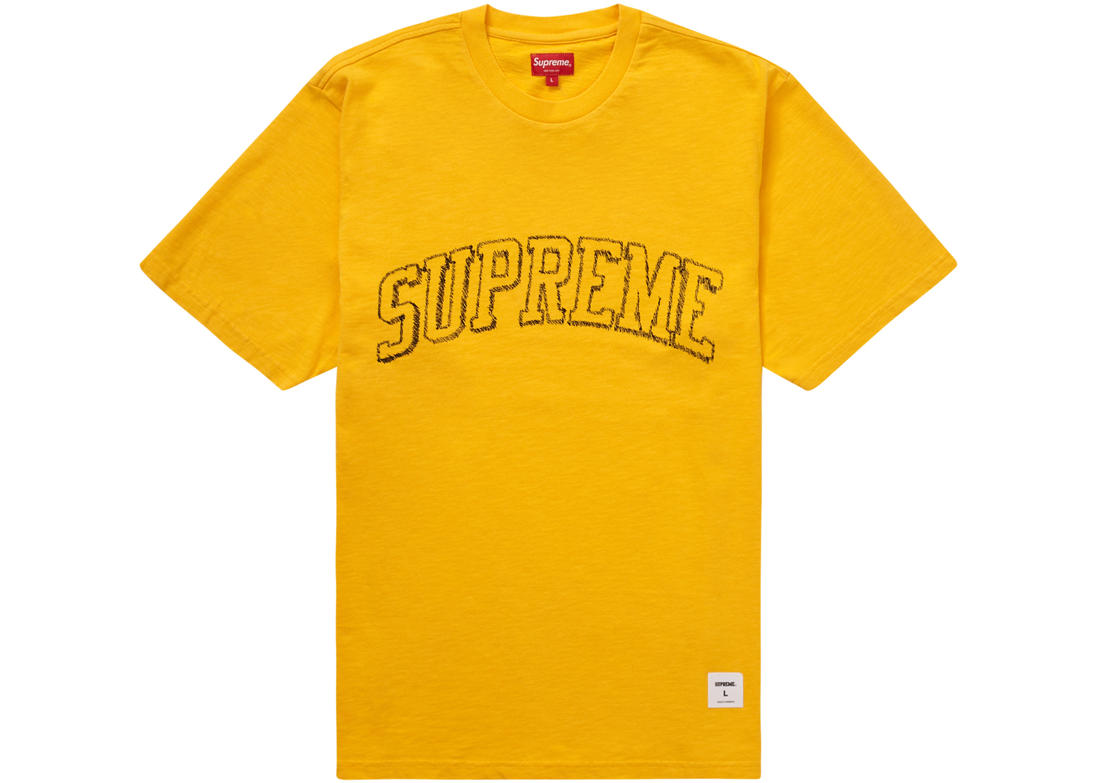 Supreme Sketch Embroidered S/S Top Yellow Men's - SS23 - US