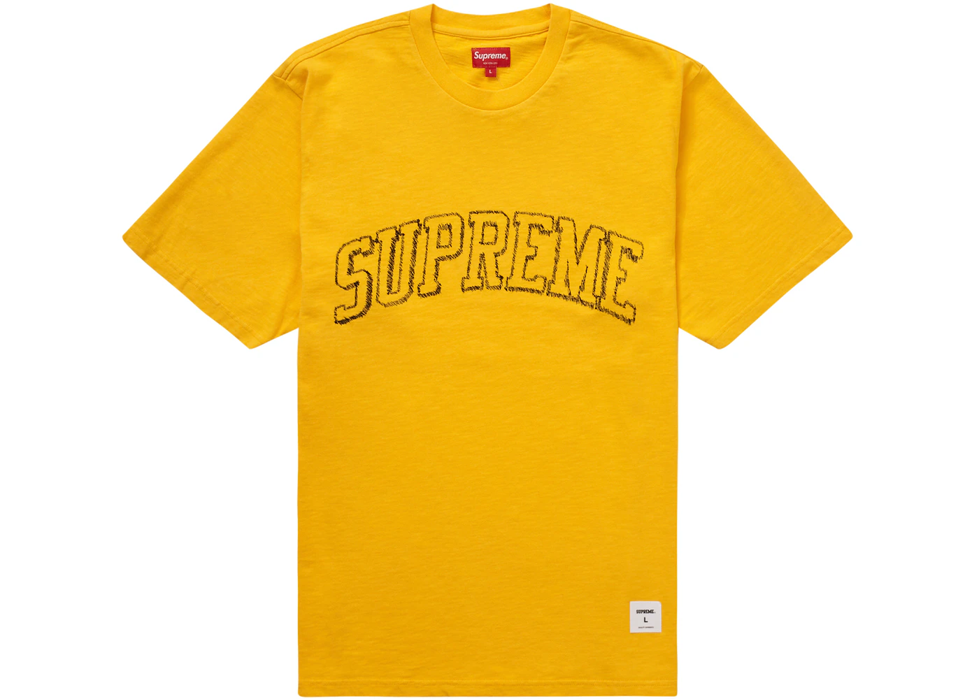 Supreme Sketch Embroidered S/S Top Yellow Men's - SS23 - US