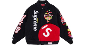 Supreme Skittles Mitchell & Ness Varsity Jacket Black
