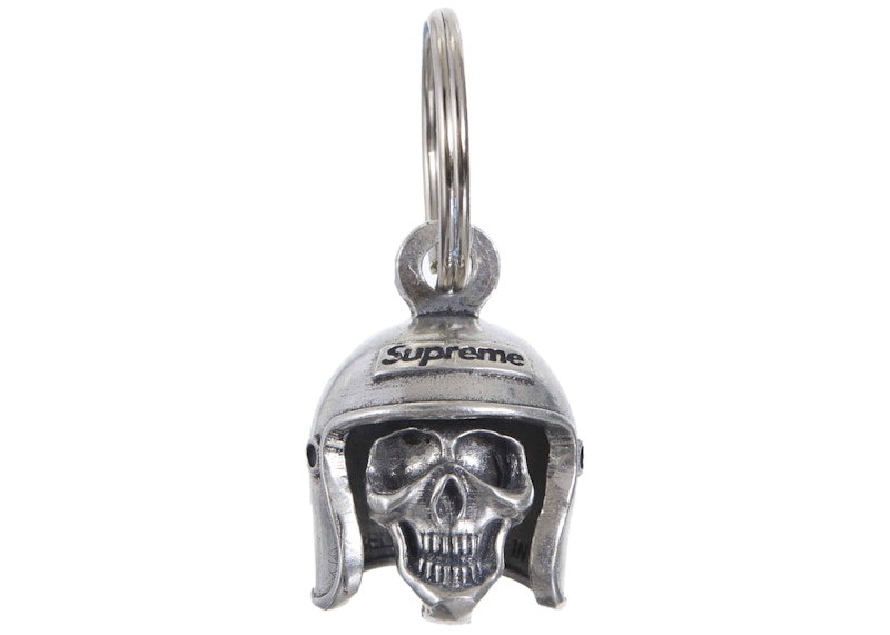 Pre-owned Supreme Skull Bell Keychain In Silver