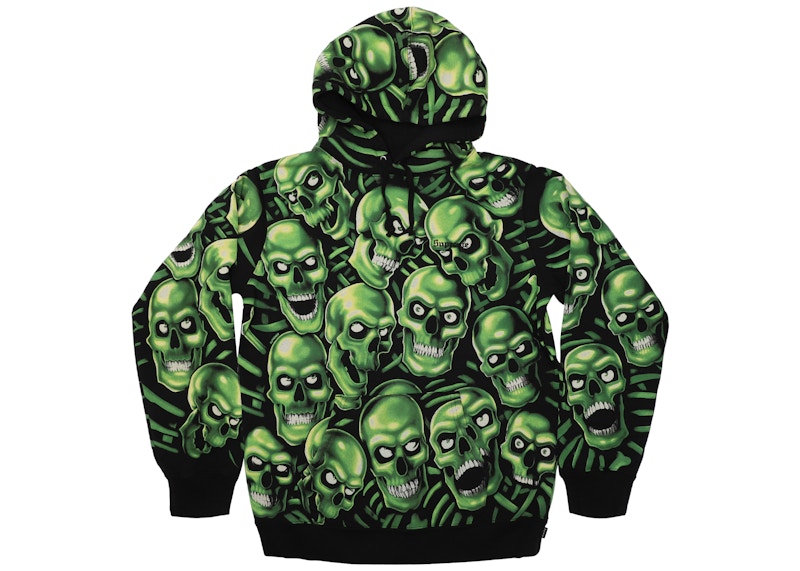 トップスSupreme Skull Pile Hooded Sweatshirt Green メンズ - SS18 - JP