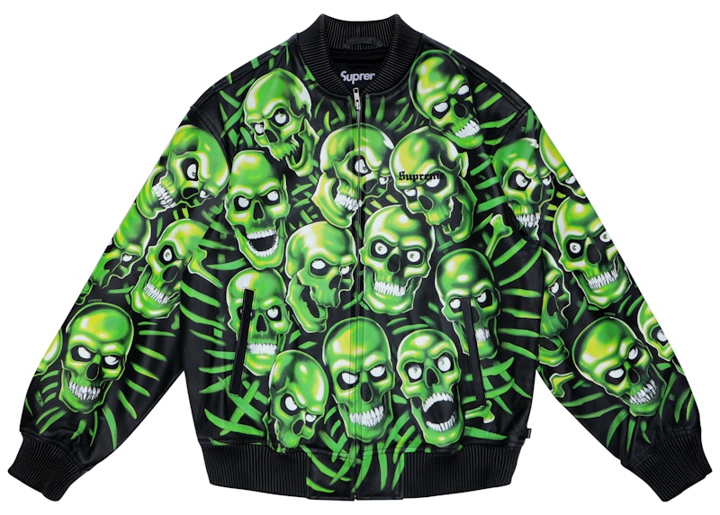 Supreme Skull Pile Leather Bomber Jacket Green 男装- SS18 - CN