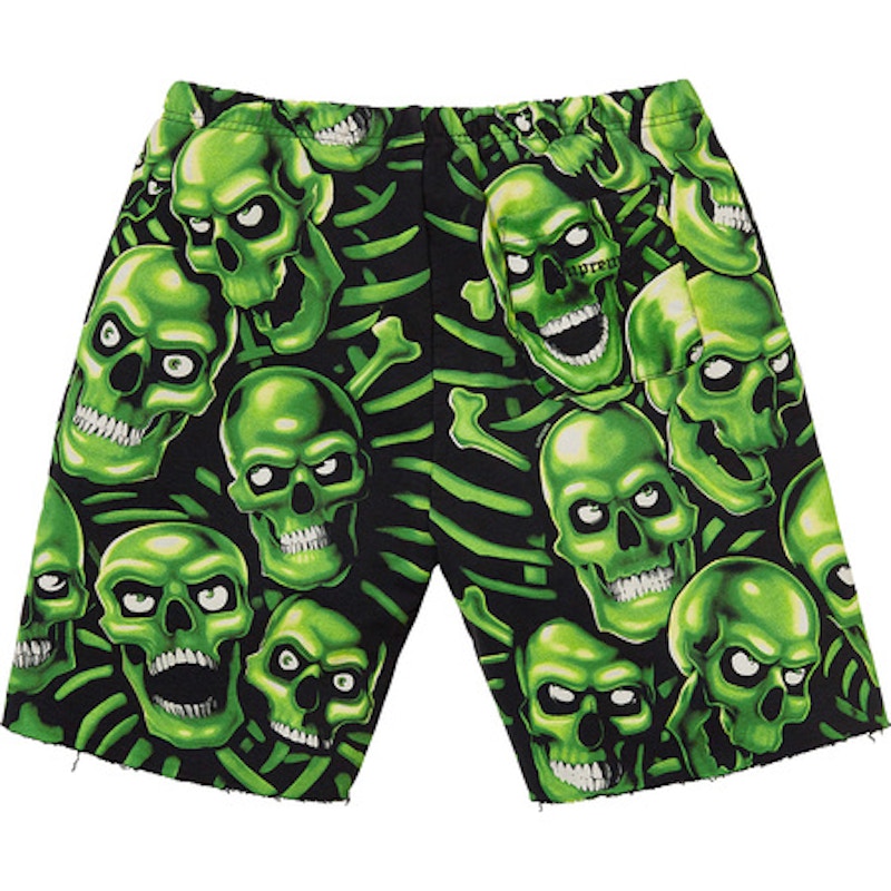 Supreme Skull Pile Sweatshort Green Men's - SS18 - US