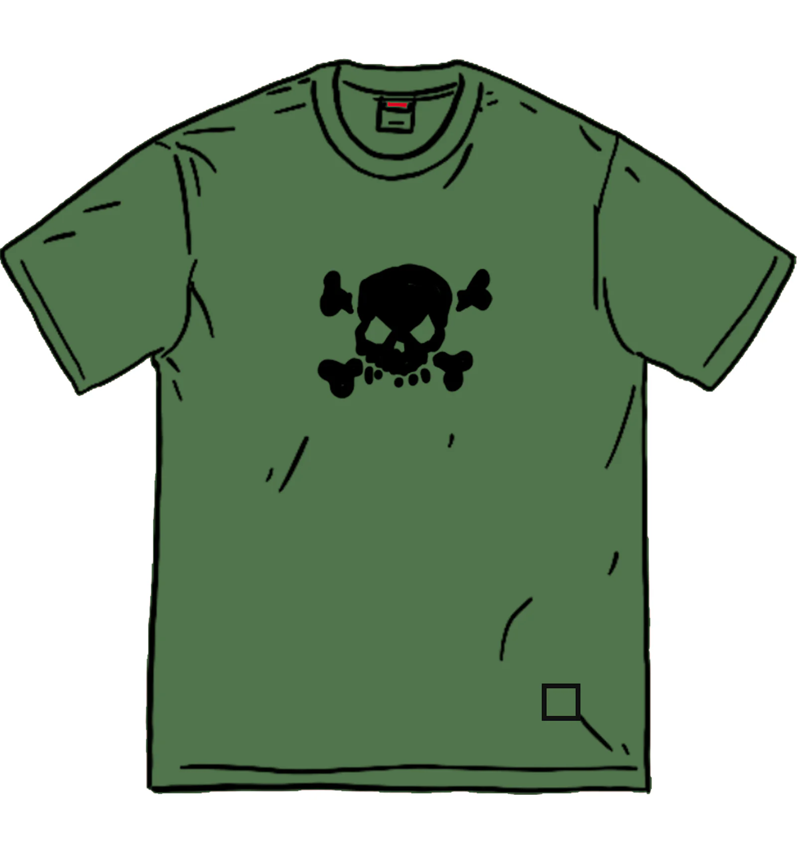 Supreme green skull t shirt sales