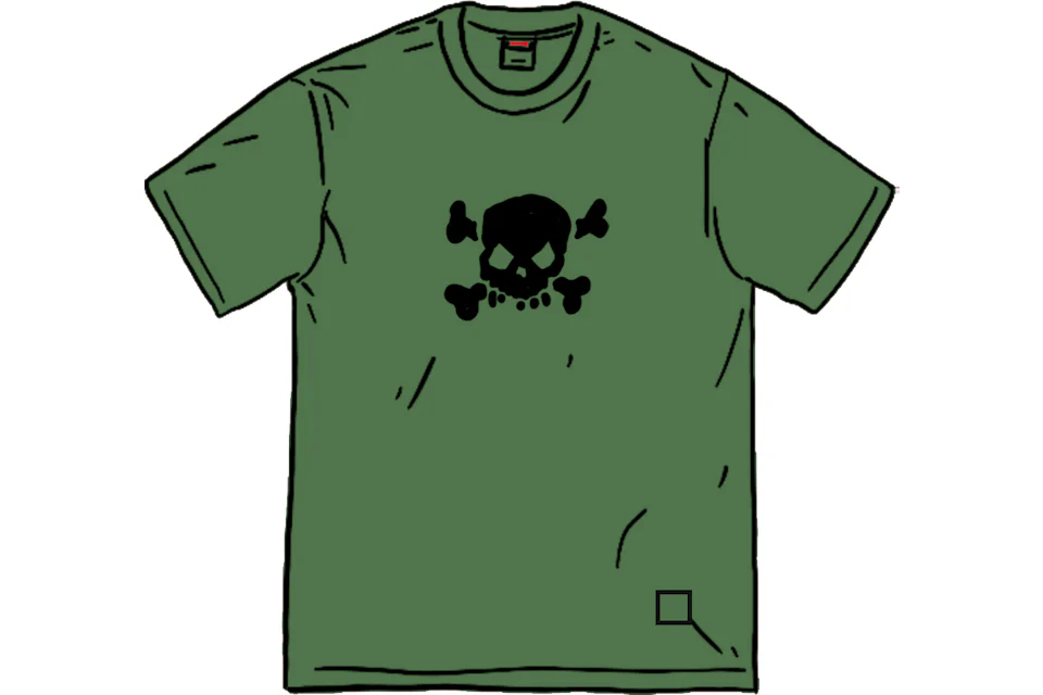 Green skull supreme 2024 shirt