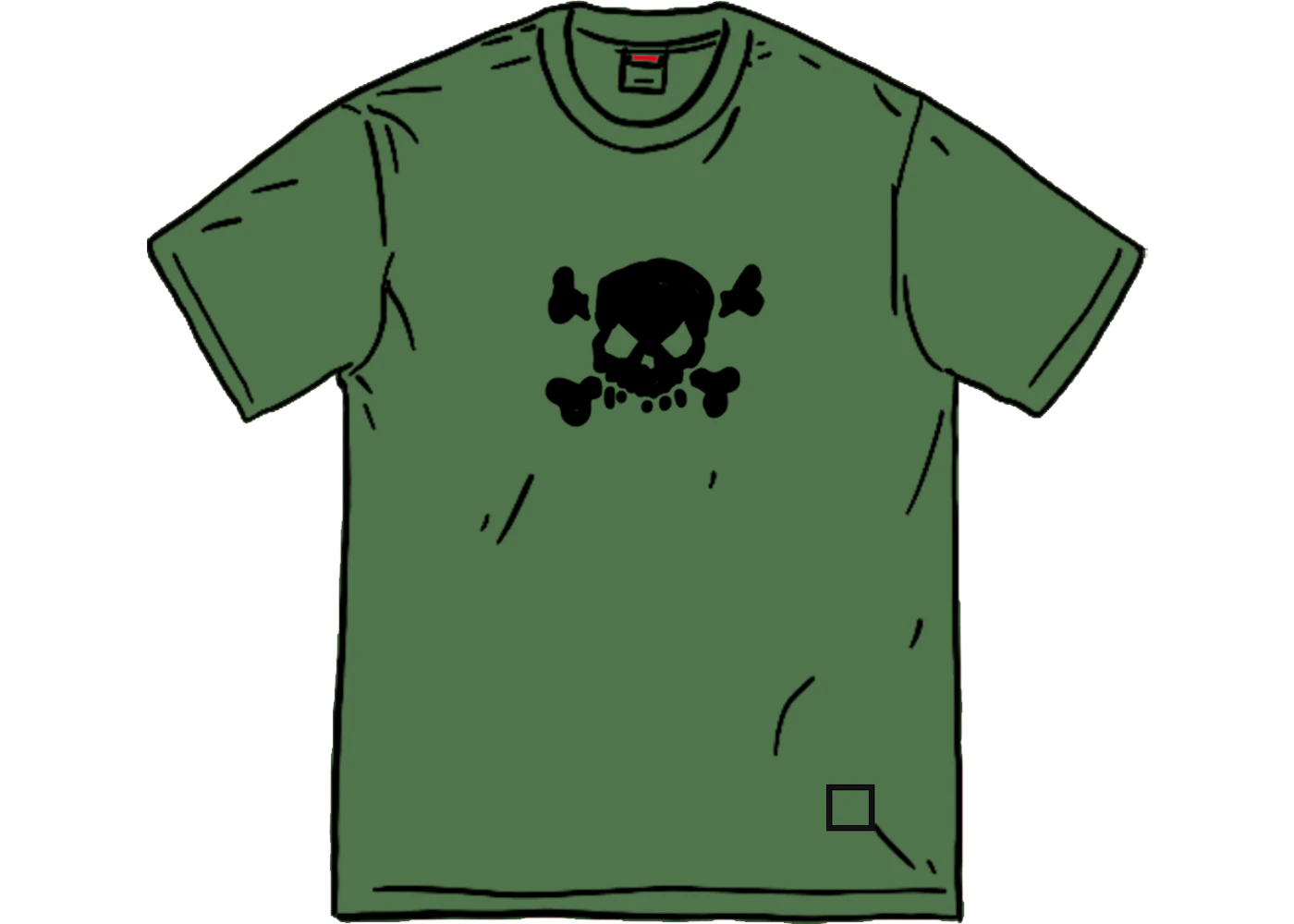 Supreme green skull t shirt deals