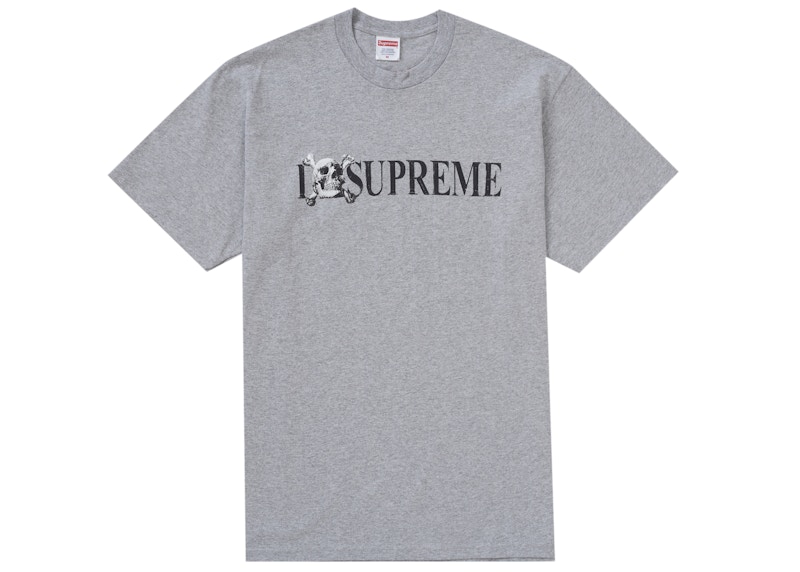 Supreme Skull Tee Heather Grey Men's - FW25 - US