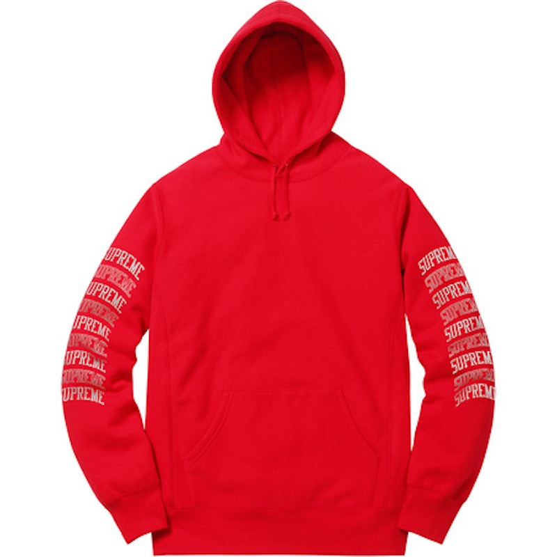 Supreme Sleeve Arc Hooded Sweatshirt Red Men's - SS17 - US