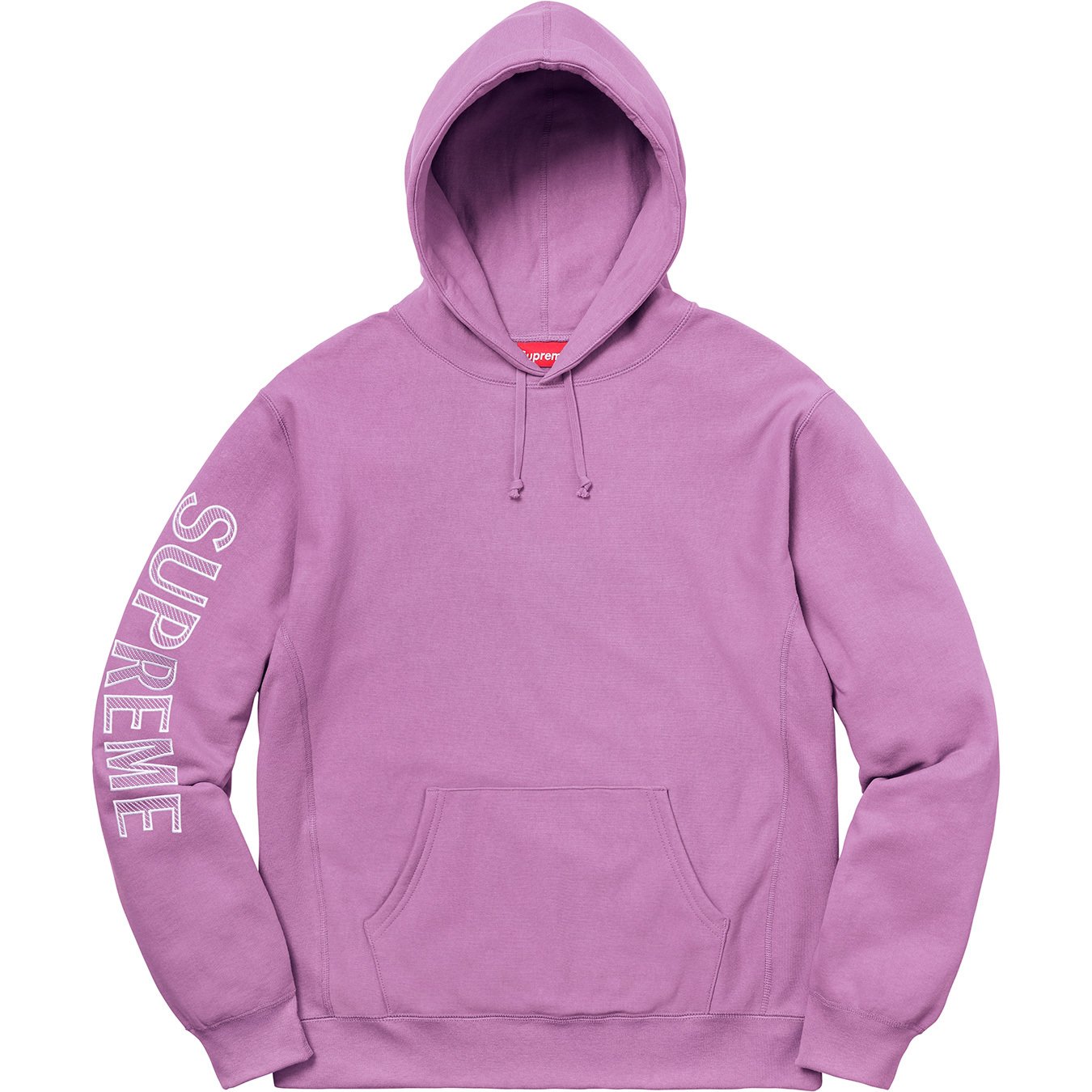Supreme Sleeve Embroidery Hooded Sweatshirt Violet メンズ - SS18 - JP