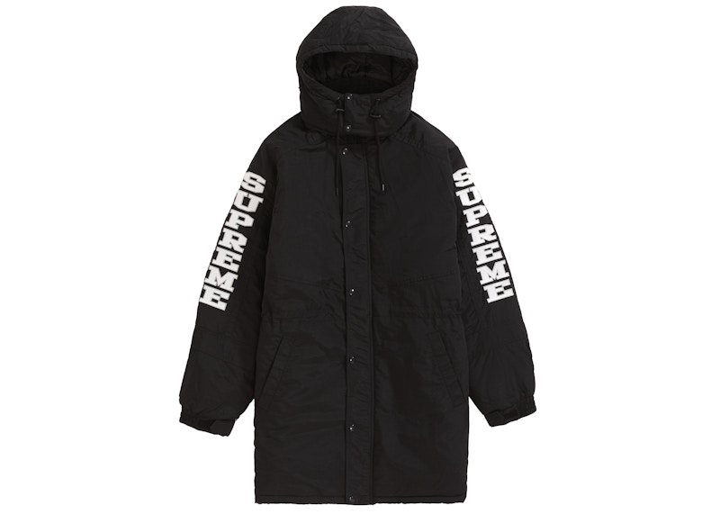 Supreme Sleeve Logo Sideline Parka Black - FW18 Men's - US