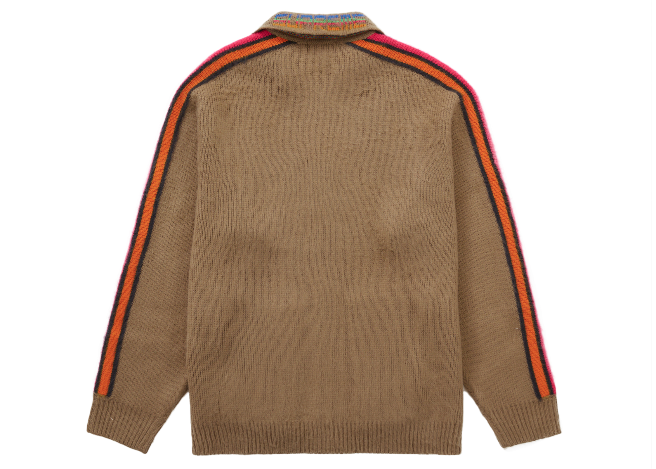 Supreme Sleeve Stripe Zip Up Sweater Dusty Brown メンズ - SS23 - JP