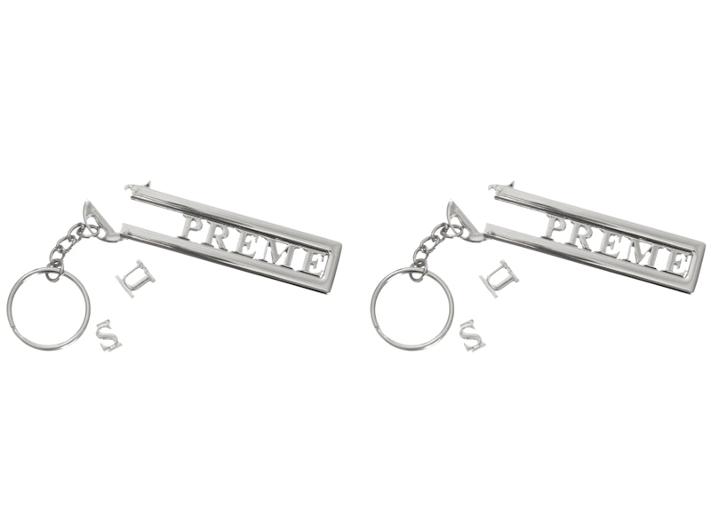 Supreme Slide Keychain (Set of 2) Silver - FW22 - US