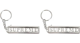 Supreme Slide Keychain (Set of 2) Silver