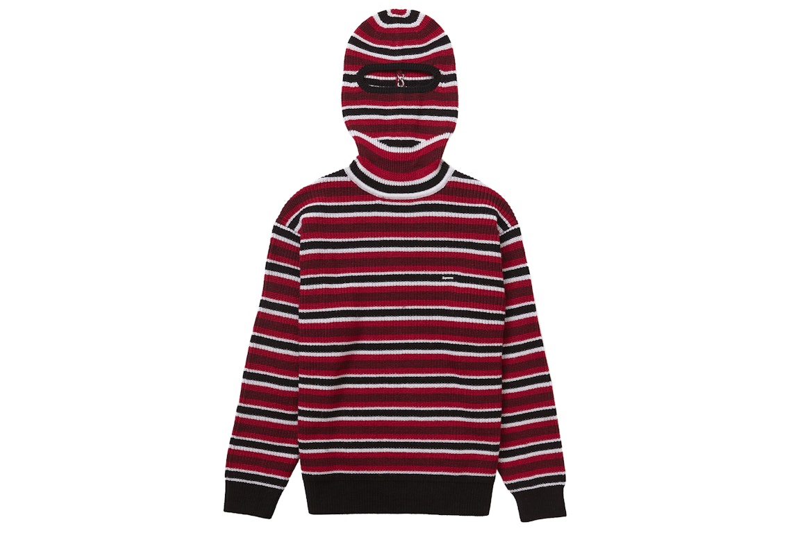 Pre-owned Supreme Small Box Balaclava/turtleneck Sweater Black Stripe