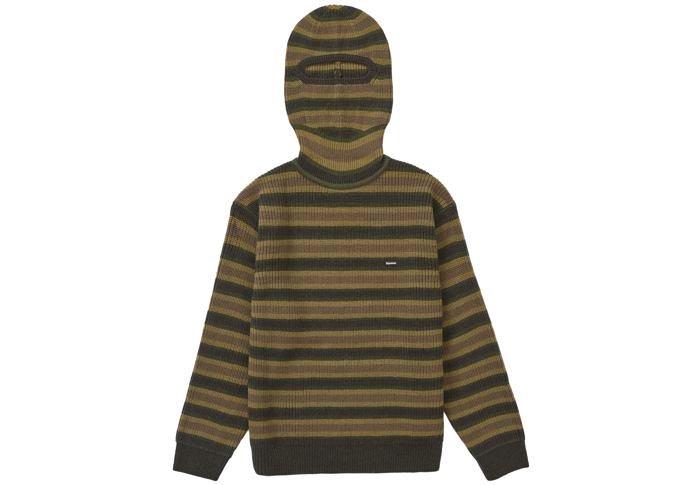 Supreme Small Box Balaclava/Turtleneck Sweater Olive Stripe Men's
