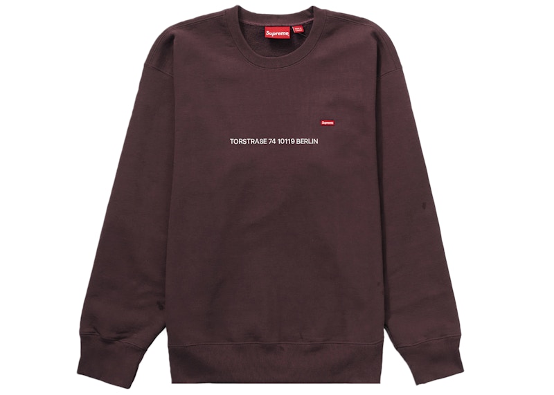 Supreme Small Box Crewneck (Berlin Shop Exclusive) Dark Brown Men's - FW22  - US