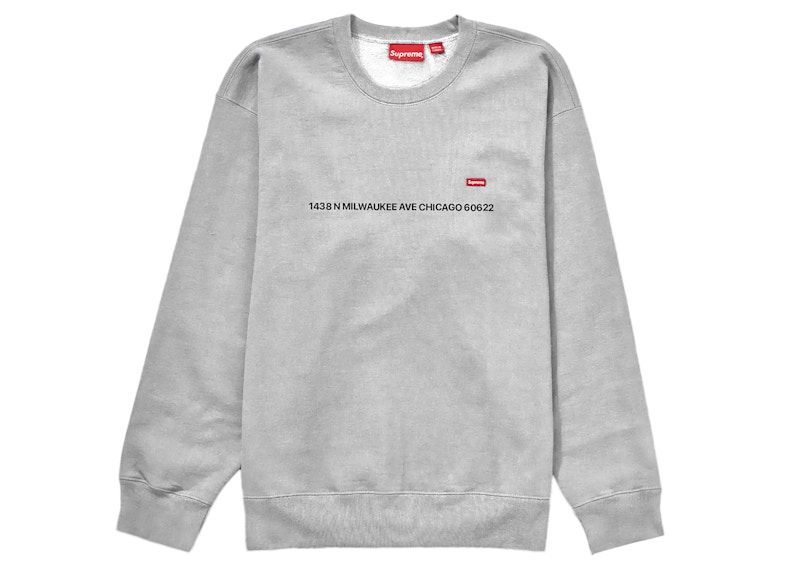 Supreme Small Box Crewneck (Chicago Shop Exclusive) Heather Grey