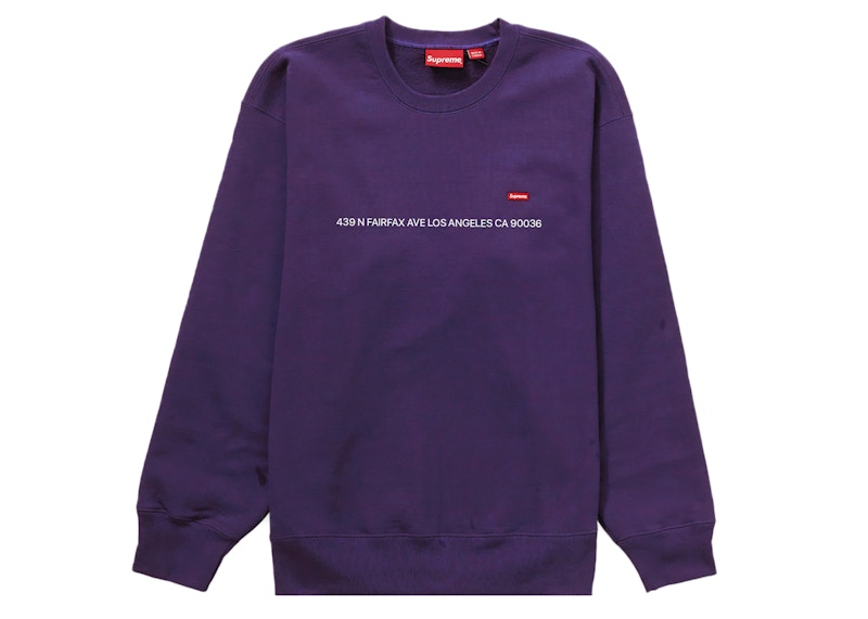 Supreme Small Box Crewneck (Los Angeles Shop Exclusive) Purple ...