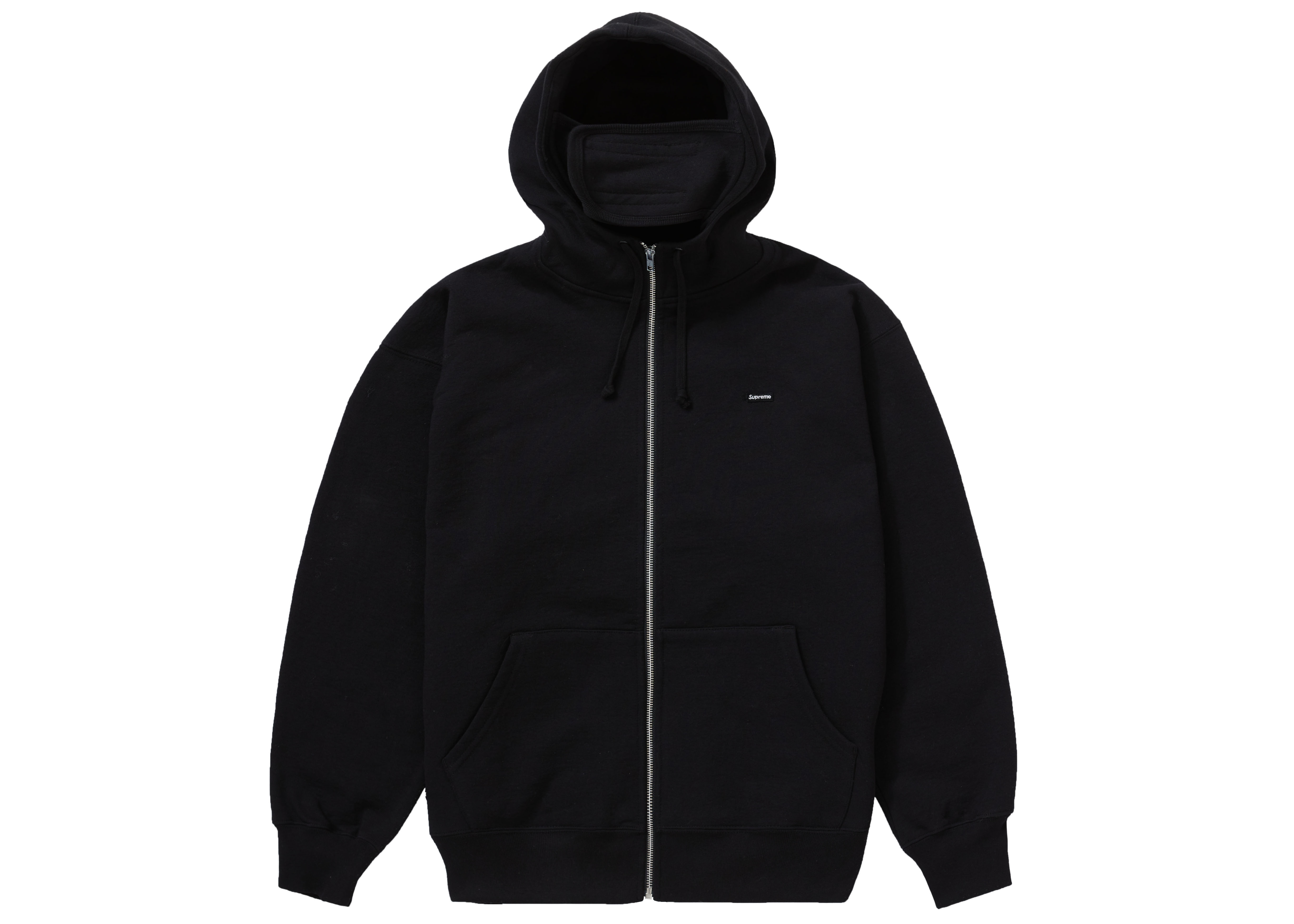 Supreme Small Box Facemask Zip Up Hooded Sweatshirt Black