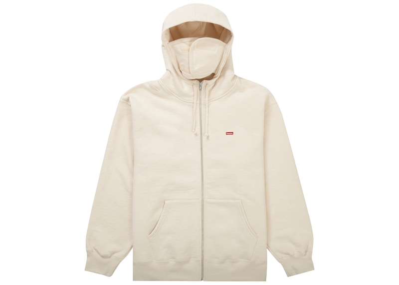 Supreme Small Box Facemask Zip Up Hooded Sweatshirt (FW21) Natural