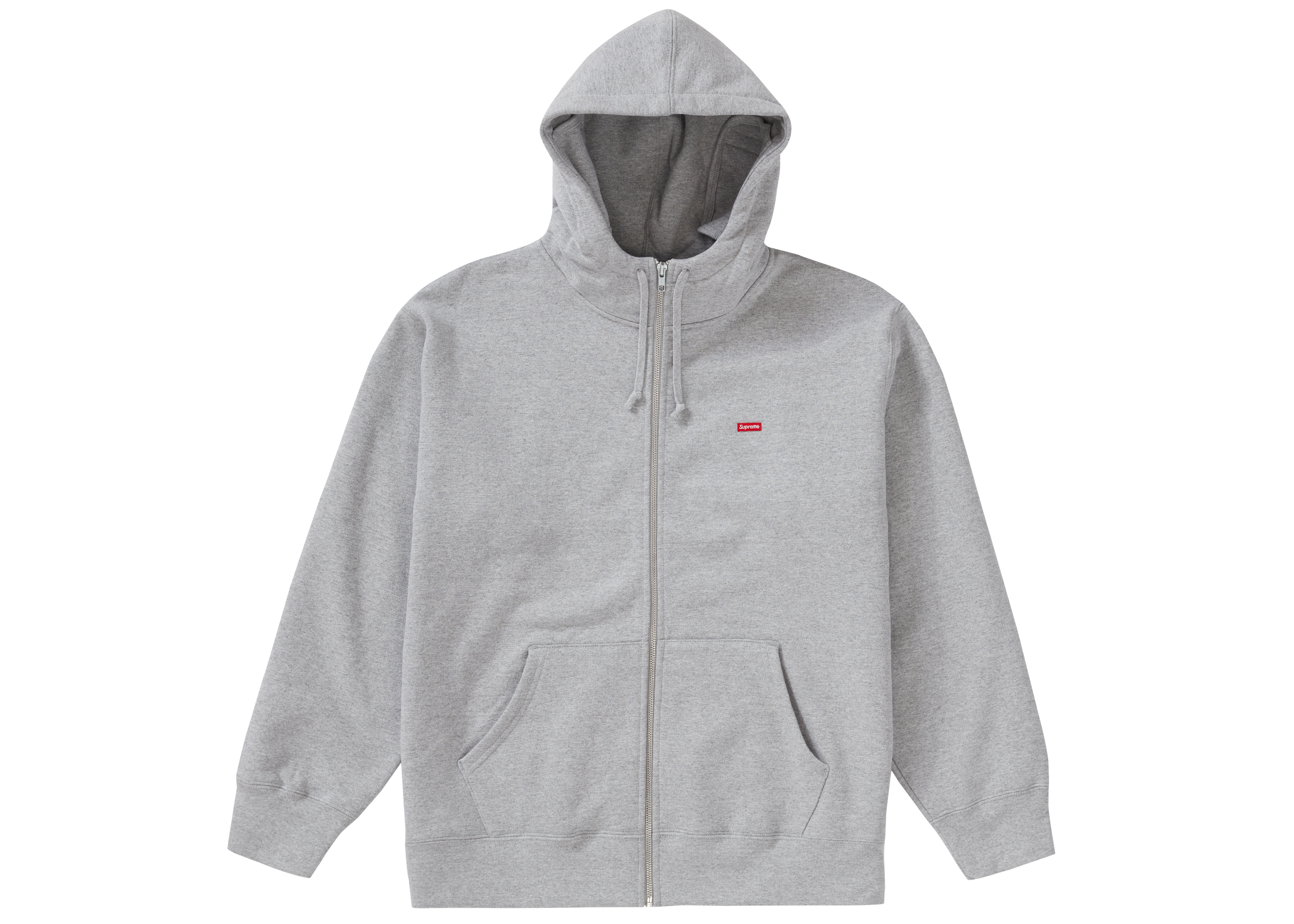 Supreme Small Box Facemask Zip Up Hooded Sweatshirt Heather Grey ...