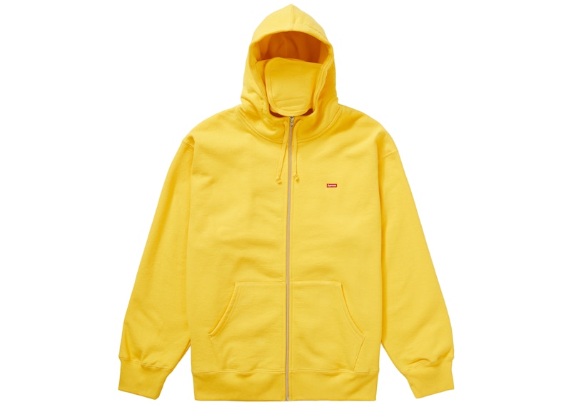 Supreme Small Box Facemask Zip Up Hooded Sweatshirt Yellow Hombre