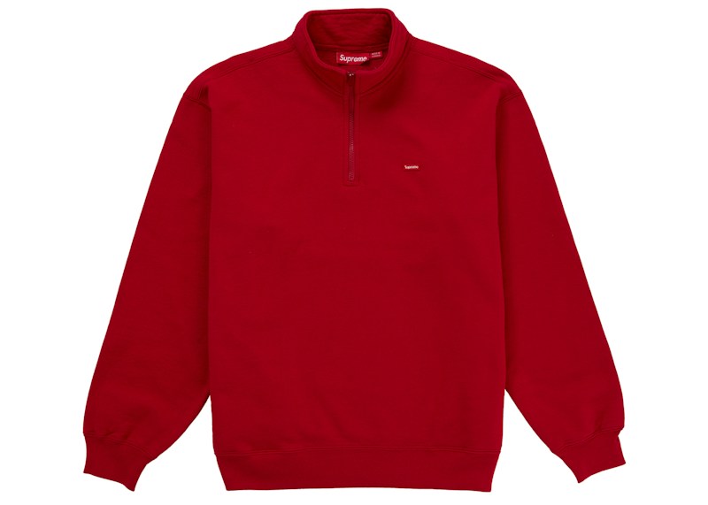 Supreme Small Box Half Zip Pullover (FW26) Red