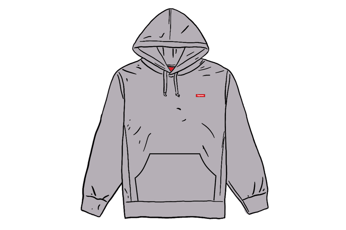 Pre-owned Supreme Small Box Hooded Sweatshirt Grey