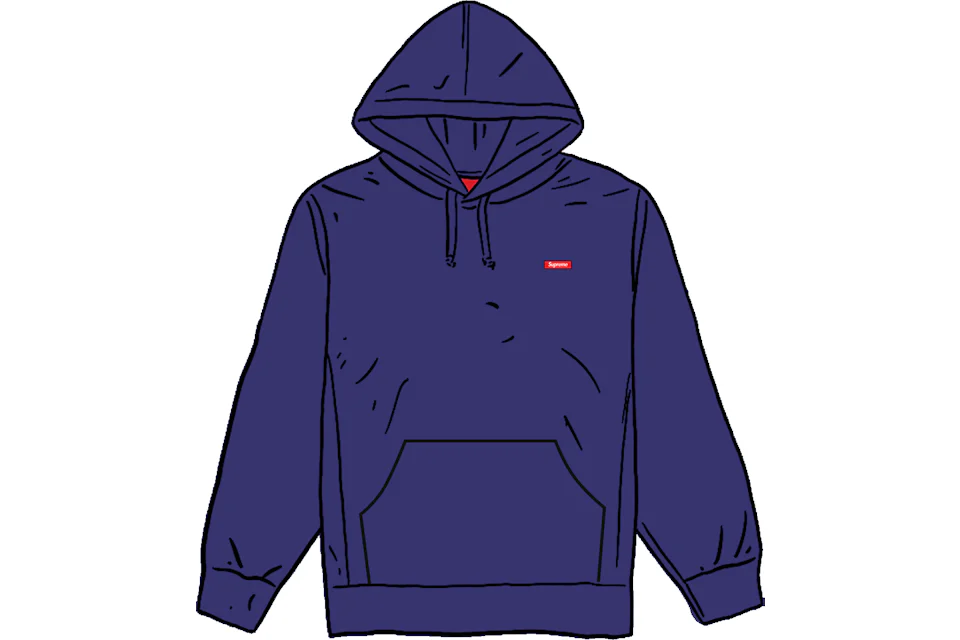 Navy box logo clearance hoodie