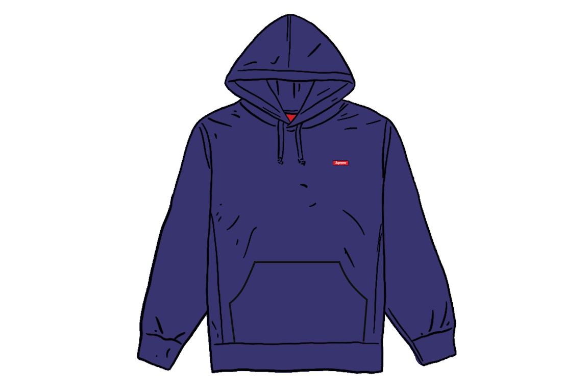 Click to view more detailed imagery on our partner's website Pre-owned Supreme Small Box Hooded Sweatshirt Washed Navy