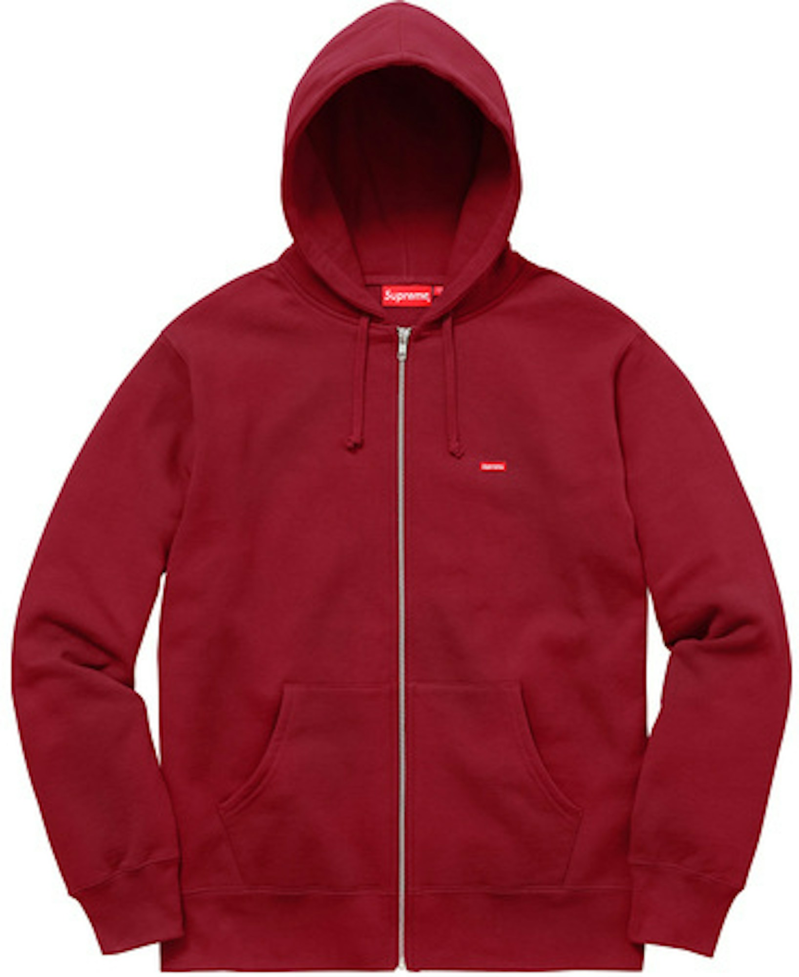 Supreme Small Box Logo Zip Up Hooded Sweatshirt Cardinal Ss17
