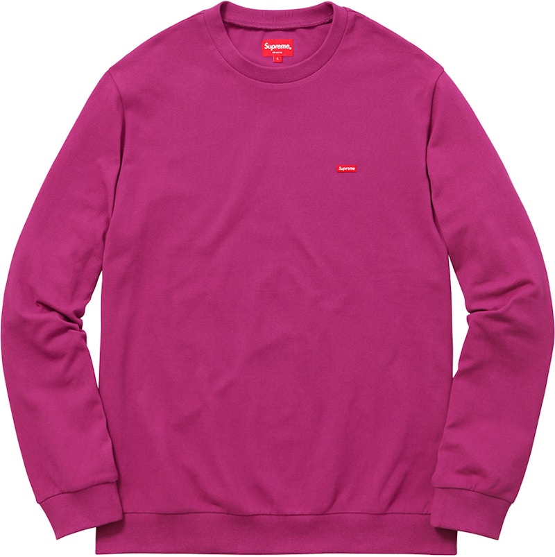 Supreme Small Box Pique Crewneck Magenta - FW16 Men's - US