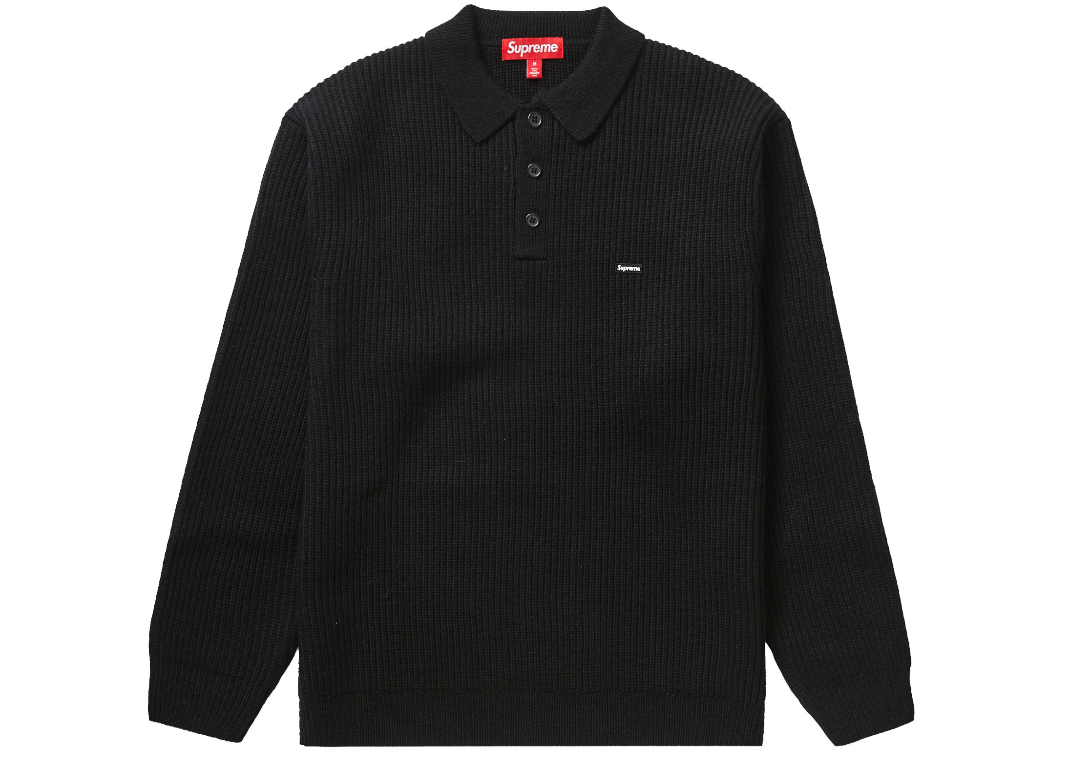 Supreme Small Box Polo Sweater Black Men's - FW23 - US