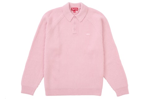 Suéter de polo Supreme Small Box (FW24) Rosa Hombre FW24 MX