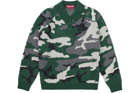 Supreme Small Box Polo Sweater (FW25) Green Camo Hombre FW25 ES